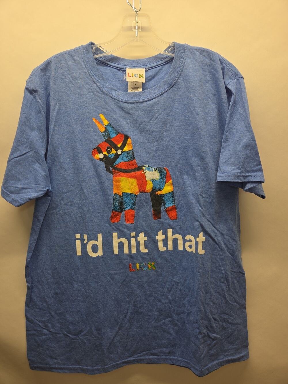 Lick Id Hit That Piñata Tshirt Mens L Blue
